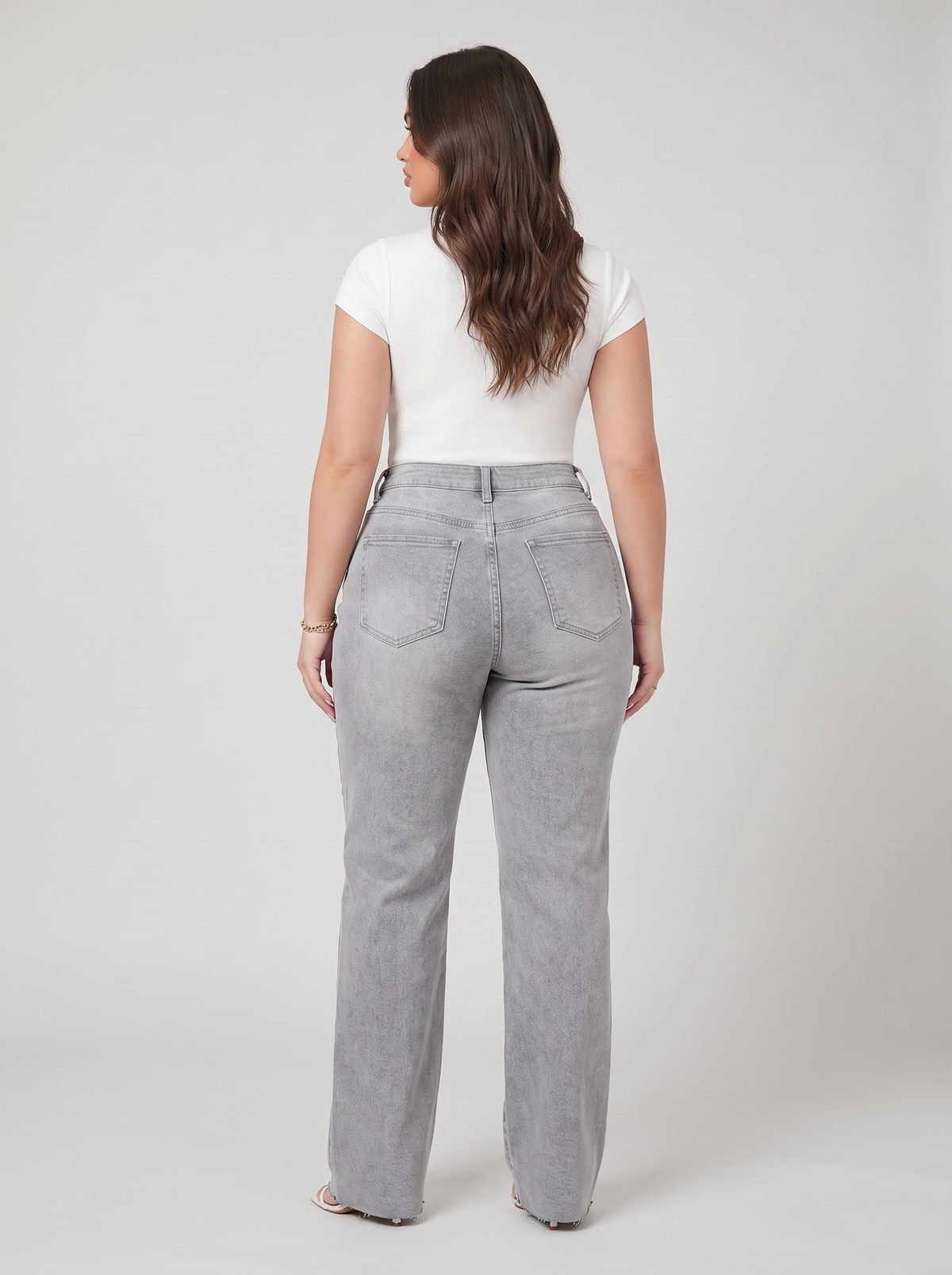 Dames High-Waist Wide-Leg Jeans