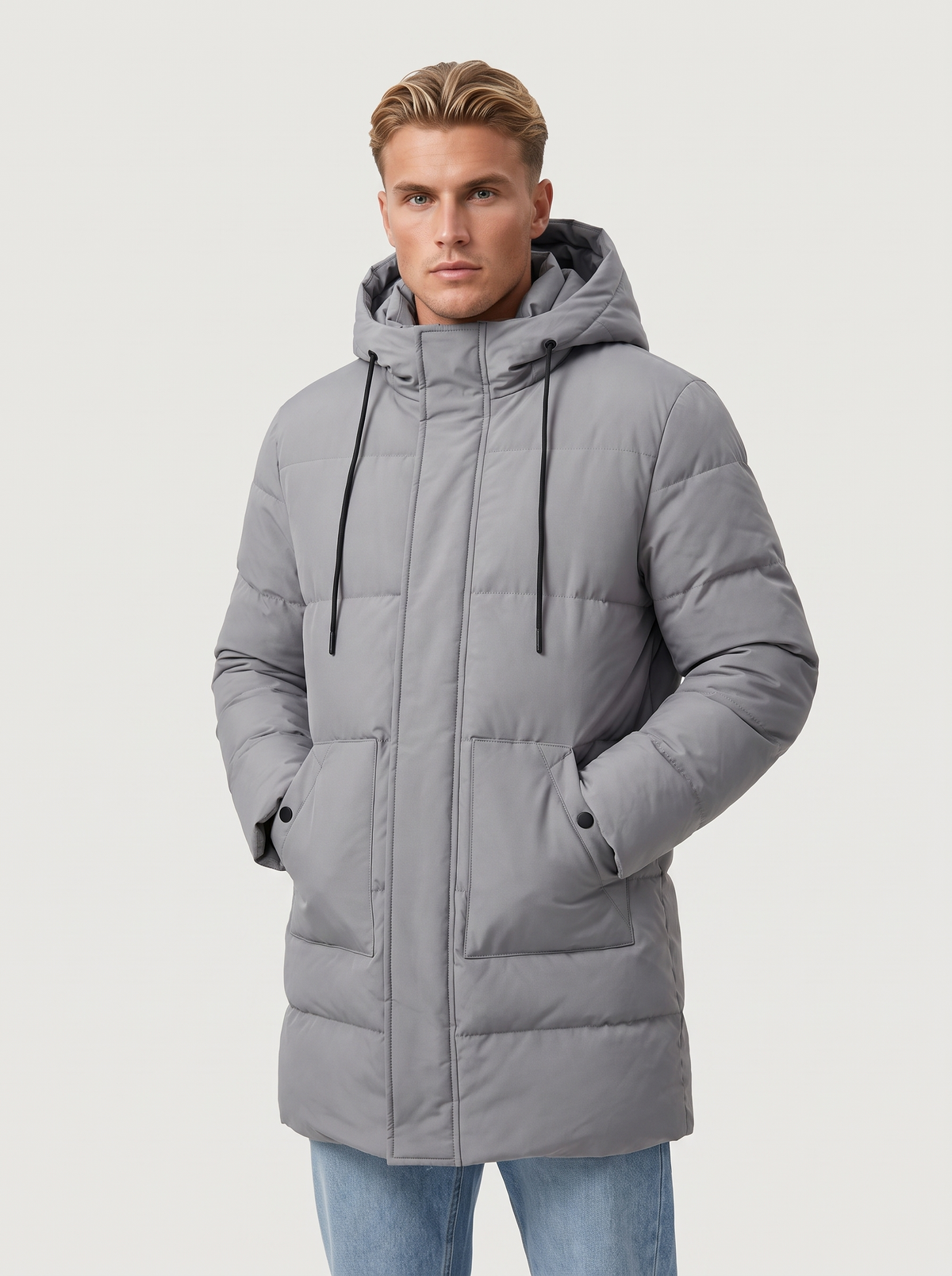 Heren Gewatteerde Parka Winterjas