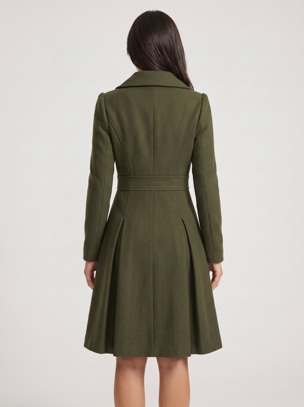 Dames Gevoerde A-Lijn Trenchcoat met Dubbele Knoopsluiting