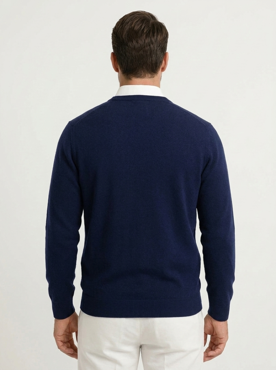 Heren V-Hals Pullover met Slim Fit Pasvorm