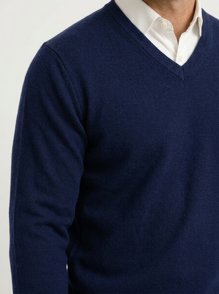 Heren V-Hals Pullover met Slim Fit Pasvorm