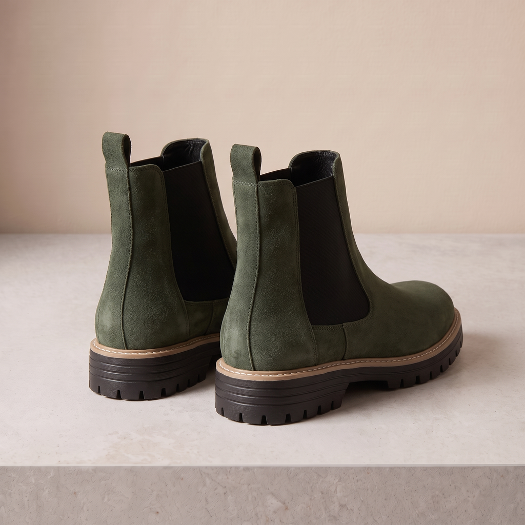 Dames Luxe Chelsea Boots met Elastische Zijpanelen