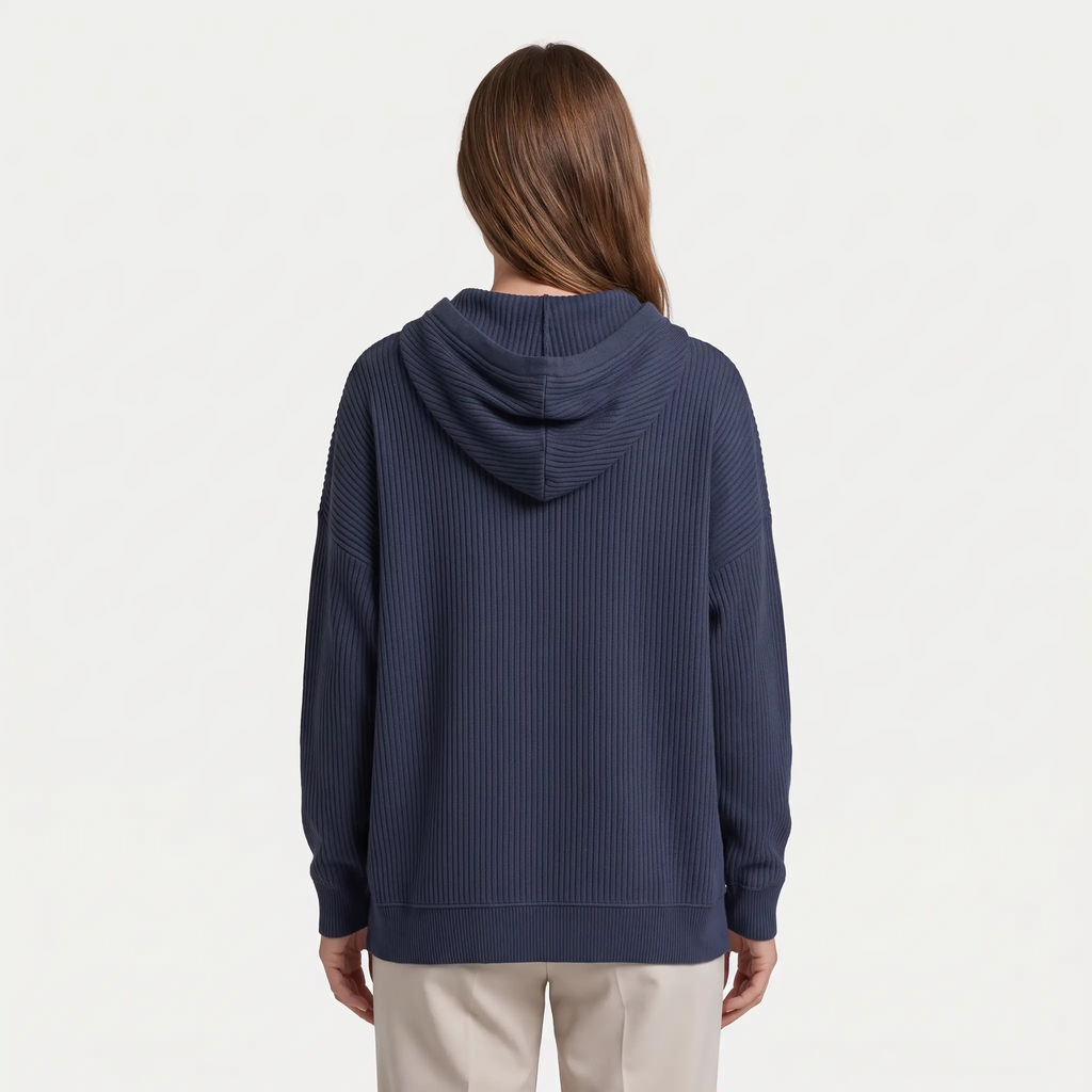 Dames Oversized Gebreide Hoodie met Trekkoord