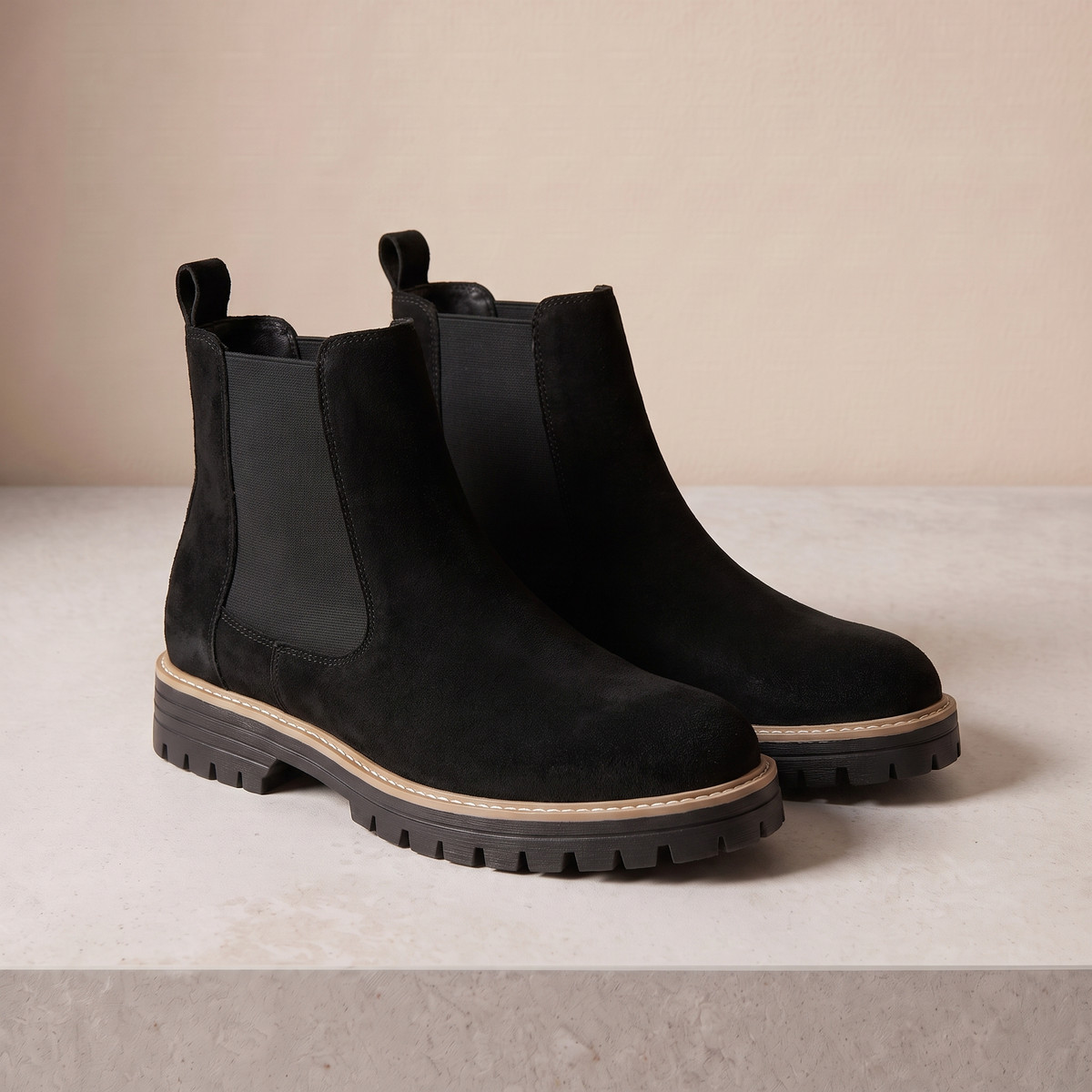 Dames Luxe Chelsea Boots met Elastische Zijpanelen